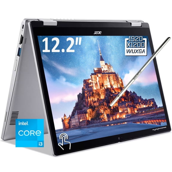Acer Chromebook Spin 312 2-in-1 Laptop, 12.2" FHD+ 1920 x 1200 IPS LCD Touchscreen, Intel Core i3-N305, Wi-Fi 6E, 1080p Camera, Stylus Pen, Chrome OS (8GB DDR5 RAM - 128GB eMMC)