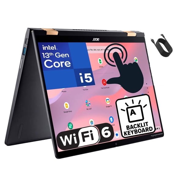 Acer Chromebook Spin 714 14" Touchscreen FHD+ 2-in-1 Laptop, 13th Gen Intel 10-Core i5-1335U (Beat i7-1270P), 8GB LPDDR4X RAM, 2TB PCIe SSD, WiFi 6, Bluetooth 5.2, Backlit Keyboard, Chrome OS