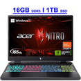 thumbnail image 1 of Acer Nitro 16 Premium Gaming Laptop 16" WUXGA IPS 165Hz AMD Zen 4 Hexa-core Ryzen 5 7640HS 16GB DDR5 1TB SSD GeForce RTX 4050 RGB Backlit USB-C Win11, 1 of 6
