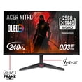 thumbnail image 1 of Acer Nitro 27" WQHD (2560 x 1440) QD-OLED Gaming Monitor, AMD FreeSync Premium Technology, 240Hz Refresh Rate, 0.03ms Response Time, 400nits at HDR 10%, DCI-P3 99%, Black, VG277U Xbiip, 1 of 6