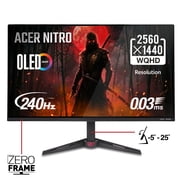 Acer Nitro 27" WQHD (2560 x 1440) QD-OLED Gaming Monitor, AMD FreeSync Premium Technology, 240Hz Refresh Rate, 0.03ms Response Time, 400nits at HDR 10%, DCI-P3 
