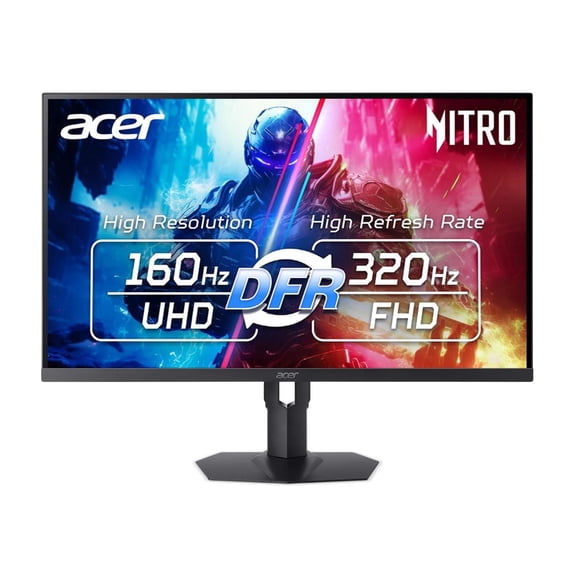 Acer Nitro 27 4K UHD 3840 x 2160 Gaming IPS MiniLED Monitor | AMD FreeSync Premium | 160Hz Refresh Rate to FHD 320Hz (DFR) | Up to 0.5ms | 1 x Display Port 1.4 & 2 x HDMI 2.1 Ports | XV275K V3biipprx