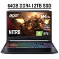 thumbnail image 1 of Acer Nitro 5 15 Gaming Laptop Computer 15.6" FHD IPS 144Hz ComfyView Display AMD Octa-core Ryzen 7 5800H Processor 64GB DDR4 2TB SSD GeForce RTX 3060 6GB Backlit Keyboard HDMI USB-C Win10 Black, 1 of 7