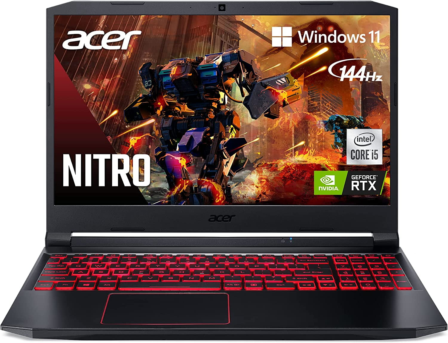 Acer Nitro 5 AN515-55-53E5 Gaming Laptop | Intel Core i5-10300H | NVIDIA GeForce RTX 3050 GPU | 15.6" FHD 144Hz IPS Display | 8GB DDR4 | 256GB NVMe SSD | Intel Wi-Fi 6 | Backlit Keyboard