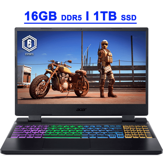 Acer Nitro 5 Premium Gaming Laptop 15.6" FHD IPS 144Hz Intel 12-core i5-12500H 16GB DDR5 1TB SSD GeForce RTX 4050 6GB Graphic RGB Backlit Thunderbolt4 AX1650i Win11 Black