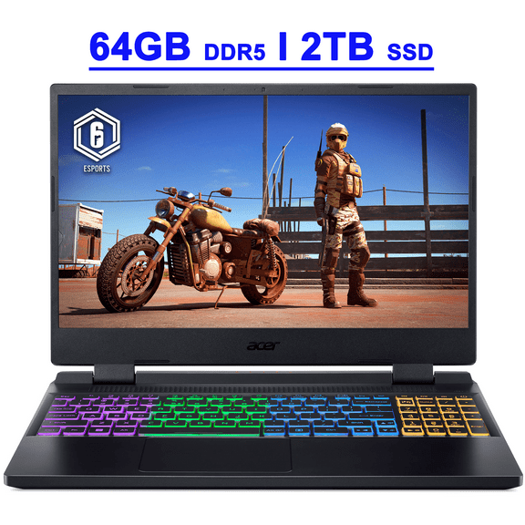 Acer Nitro 5 Premium Gaming Laptop 15.6" FHD IPS 165Hz Intel 10-core i7-12650H Processor 64GB DDR5 2TB SSD GeForce RTX 4060 8GB Graphic RGB Backlit Thunderbolt AX1650i Win11 Black