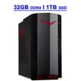 thumbnail image 1 of Acer Nitro 50 Premium Gaming Desktop Computer 12th Generation Intel Hexa-Core i5-12400F Processor 32GB DDR4 1TB SSD Nvidia GeForce GTX 1650 4GB Graphic USB-C HDMI DVI Bluetooth Win11 Black, 1 of 6