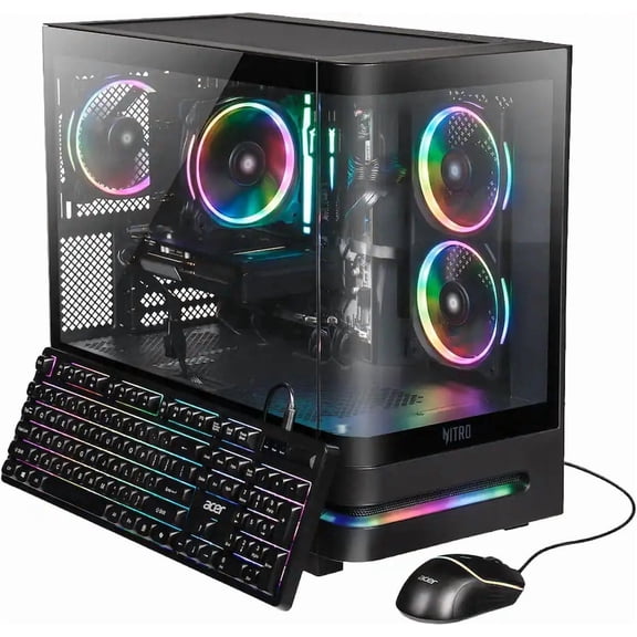 Acer - Nitro 65 Gaming Desktop - AMD Ryzen 7 8700F - AMD Radeon RX 9060 XT - 16GB DDR5 Memory 1TB Storage - Black