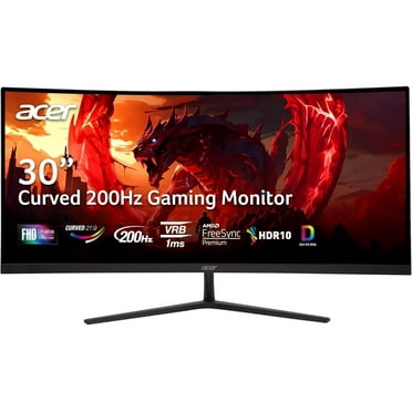 Acer Nitro ED306C Xbmiippx 29.5" 1500R Curved Zero-Frame UWFHD (2560 x 1080) VA Monitor with AMD FreeSync Premium Technology, Up to 200Hz, 1ms VRB, HDR 10, VESA mounting compliant (Display Port, 1 x H