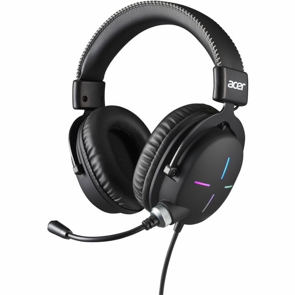 Acer NHW200 Nitro Gaming Headset II, Noise Canceling, Over-Ear with RGB Lighting, Black