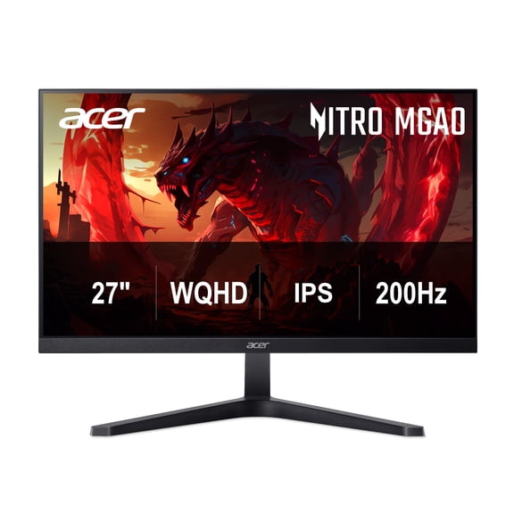 Acer Nitro 27" WQHD (2560 x 1440) IPS Gaming Monitor, AMD FreeSync Premium Technology, Up to 200Hz, Up to 0.5ms, Black, MGA270U X2biipx
