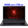 thumbnail image 1 of Acer Nitro V 15 Premium Gaming Laptop 15.6" FHD IPS 144Hz Intel 10-core i7-13620H 64GB DDR5 1TB SSD GeForce RTX 4050 Backlit USB-C Win11, 1 of 7
