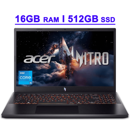 Acer Nitro V 15 Premium Gaming Laptop 15.6" FHD IPS 165Hz Intel 10-core i7-13620H 16GB RAM 512GB SSD GeForce RTX 5060 GDDR7 (Up to 572 AI TOPS) Backlit Wi-Fi6 Win11