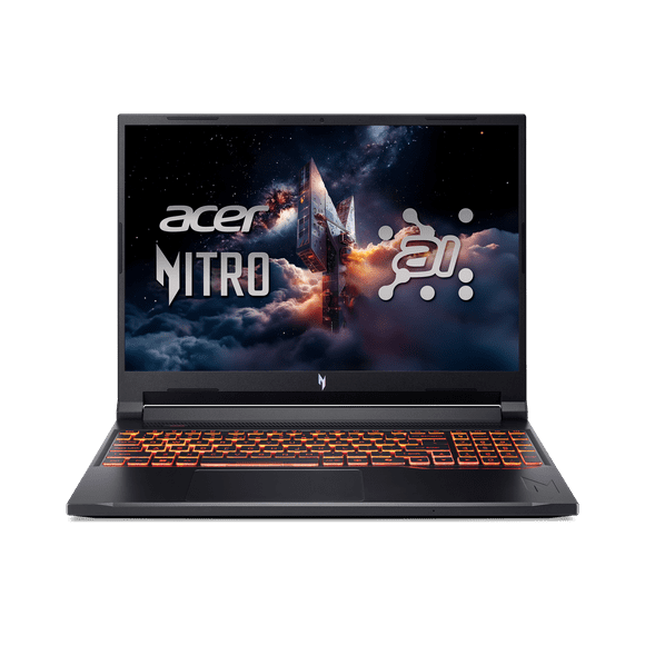 Acer Nitro V 16 AI WUXGA (1920 x 1200) IPS 180Hz Gaming Laptop AI PC, AMD Ryzen 5 240 Processor, NVIDIA GeForce RTX 5050 8GB GDDR7 VRAM, 16GB RAM, 512GB SSD, Obsidian Black