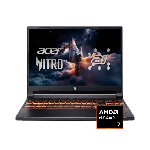 Acer Nitro V 16 AI 16” WUXGA IPS 180Hz Gaming Laptop, AMD Ryzen AI 7 260 Processor, NVIDIA GeForce RTX 5050 with 8GB GDDR7 VRAM, 16GB RAM, 512GB PCIe Gen 4 SSD, Obsidian Black