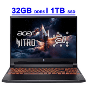 Acer Nitro V 16 AI Premium Gaming Laptop 16" WUXGA IPS 180Hz AMD Zen 4 Hexa-core Ryzen 5 240 32GB RAM 1TB SSD GeForce RTX 5050 (Up to 421 AI TOPS) Backlit Win11