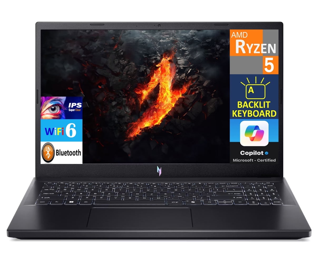 Acer Nitro V Gaming Laptop 15.6in 144Hz IPS FHD Display (AMD Ryzen 5 7535HS, GeForce RTX 4050 6GB, 16GB DDR5, 256GB SSD, Backlit KB, WiFi 6, HD Webcam, Bluetooth, Win 11 Home)