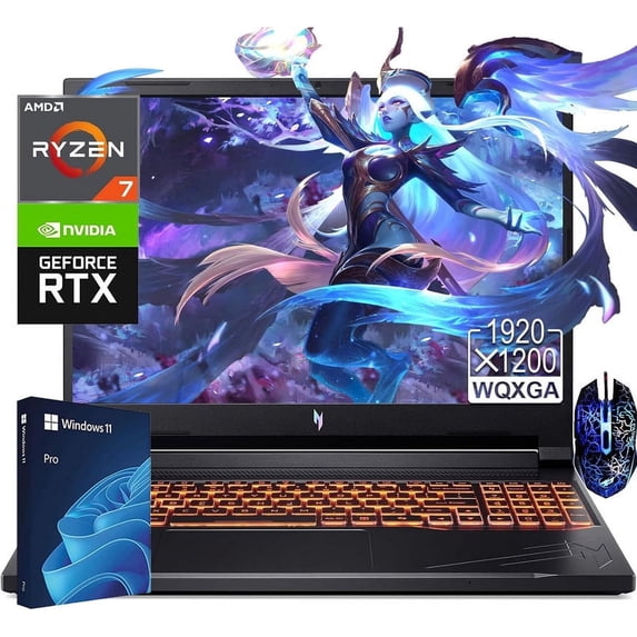 Acer Nitro V16 16" Gaming Laptop,165Hz Display,AMD Ryzen 7-8845HS,NVIDIA GeForce RTX 4060,16GB DDR5 RAM,2TB PCIe SSD,Bluetooth,Wi-Fi 6,Backlit KB,Windows 11 Pro