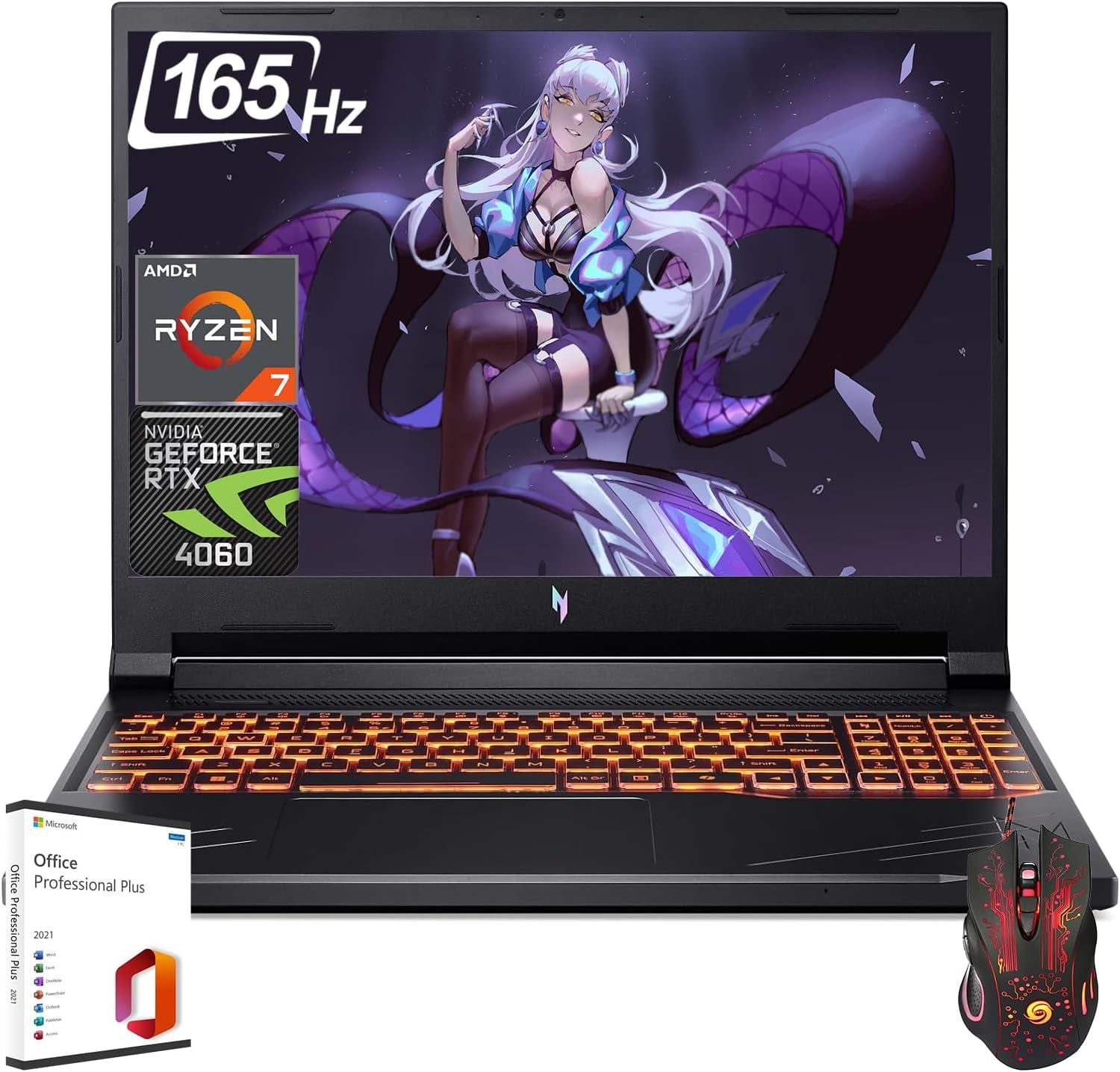 Acer Nitro V16 16" Gaming Laptop, AMD Ryzen 7-8845HS, GeForce RTX 4060, 64GB DDR5, 1TB SSD, Wi-Fi 6, Backlit Keyboard, Windows 11 Pro
