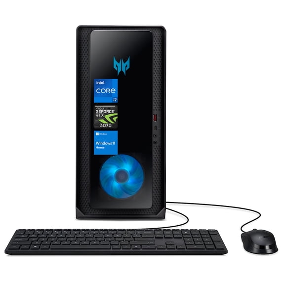 Acer Predator Gaming Tower Desktop, Intel Core i7-13700F, NVIDIA GeForce RTX 3070, 64GB DDR5 RAM, 2TB SSD + 2TB HDD, Wired KB & Mouse, Wi-Fi 6, Windows 11 Home