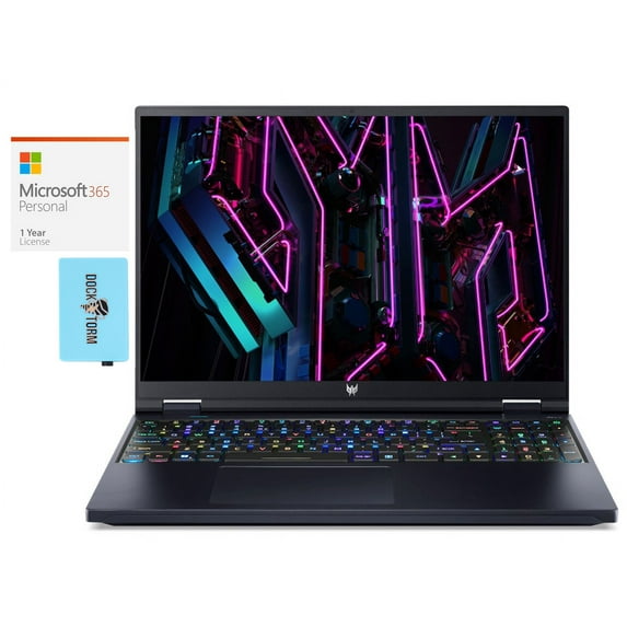 Acer Predator Helios 16 Gaming Laptop (Intel i7-13700HX 16-Core, 16.0in 165 Hz Wide QXGA (2560x1600), GeForce RTX 4060, Win 11 Home) with Microsoft 365 Personal , Dockztorm Hub