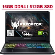 Acer Predator Helios 300 Premium Gaming Laptop 15.6 FHD IPS 144Hz Display 10th Gen Intel 6-Core i7-10750H 16GB DDR4 512GB SSD GeForce RTX 3060 6GB Backlit WIFI6 USB-C HDMI Win10 Black