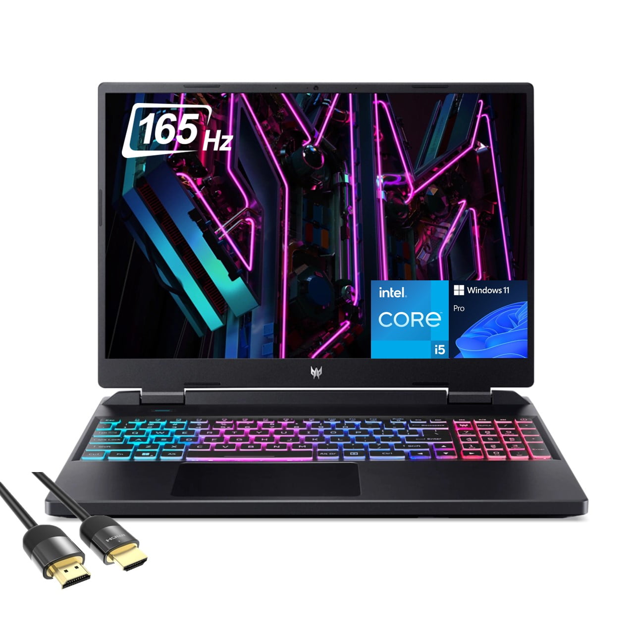 Acer Predator Helios Neo 16 Gaming Laptop, 16" WUXGA 165Hz, Intel 13th Gen Core i5-13500HX, GeForce RTX 4050, 64GB DDR5, 2TB PCIe 4.0, 4-Zone RGB KB, WiFi6, TB 4, RJ45, Webcam, Mytrix HDMI, Win 11 Pro