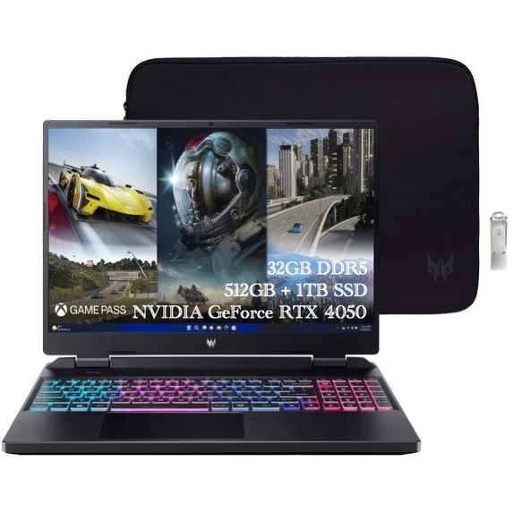 Acer - Predator Helios Neo 16" WUXGA 165Hz IPS Gaming Laptop - Intel i7-13700HX – GeForce RTX 4050 with 32GB DDR5– 512GB SSD + 1TB SSD - Steel Gray