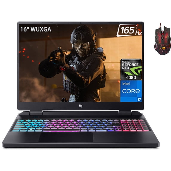 Acer Predator Helios Neo, 16" WUXGA Gaming Laptop, Intel Core i7 13700HX, 64GB DDR5 RAM, 2TB SSD, NVIDIA GeForce RTX 4050, Windows 11 Home, Cefesfy Gamingmouse