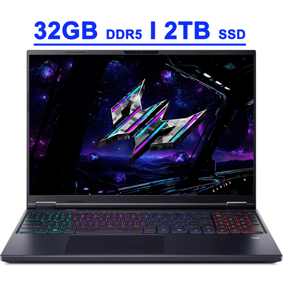 Acer Predator Helios Neo 16S AI Premium Gaming Laptop 16" 2560x1600 OLED 240Hz (100% DCI-P3) Intel 24-core Ultra 9 275HX 32GB DDR5 2TB SSD GeForce RTX 5070 Ti DLSS4 (Up to 992 AI TOPS) Win11 Copilot