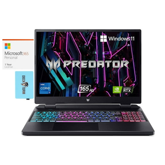 Acer Predator Helios Neo Gaming/Entertainment Laptop (Intel i5-13500HX 14-Core, 16.0in 165 Hz Wide UXGA (1920x1200), Win 11 Home) with Microsoft 365 Personal , Dockztorm Hub