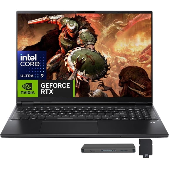 Acer Predator Neo 16S AI Gaming Laptop, 16" WQXGA OLED 240Hz, Intel Core Ultra 9 275HX, GeForce RTX 5070 Ti, 32GB DDR5, 1TB SSD, RGB Backlit Keyboard, Win 11 Pro, Black, 1TB Docking Station Set