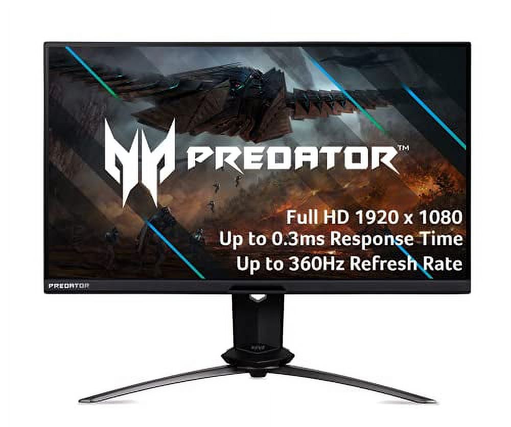 Acer Predator X25 bmiiprzx 24.5" FHD (1920 x 1080) Dual Drive IPS Gaming Monitor | NVIDIA G-SYNC | Up to 360Hz | Up to 0.3ms | 99% sRGB | 400nit | DisplayHDR 400 | Display Port 1.4 & 2 x HDMI 2.0 - image 1 of 5