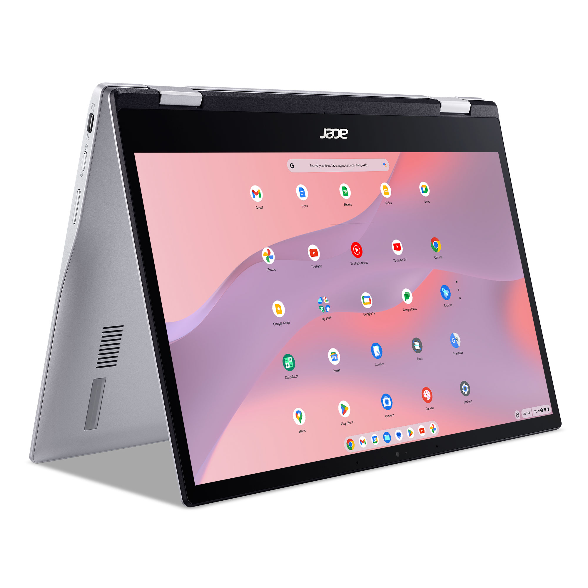 Acer Spin 513 Chromebook, 13.3" FHD IPS Multi-Touch Corning Gorilla Glass Display, Qualcomm Snapdragon 7c Compute Platform, 4GB RAM, 64GB eMMC, CP513-1H-S60F - image 1 of 21