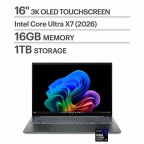 Acer - Swift 16 AI - Copilot+ PC - 16" 3K OLED Touchscreen Laptop - Intel Core Ultra X7 358H 2026 - 16GB Memory - 1TB Storage - Basalt Gray