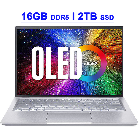 Acer Swift 3 OLED Premium Thin and Light Business Laptop 14" WQXGA+ OLED 100% DCI-P3 Intel 14-core i7-12700H 16GB DDR5 2TB SSD Backlit Fingerprint USB-C Thunderbolt4 FHD Camera Win11 Silver