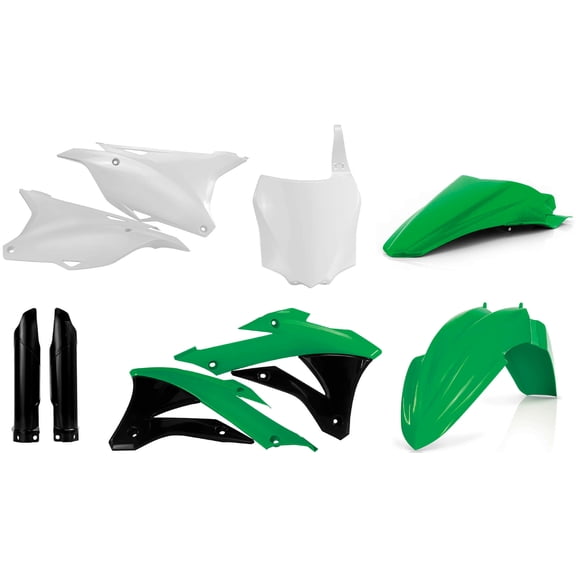 Acerbis Full Plastic Kit for 2014-2021 Kawasaki KX85/KX100 - OEM Green/White/Black (2374115135)