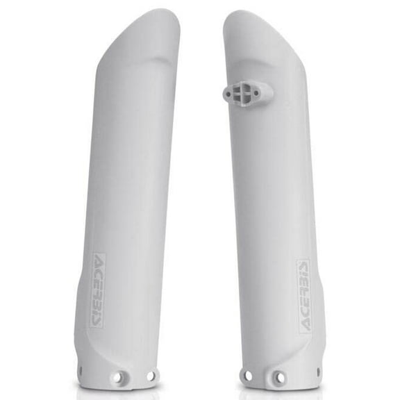Acerbis Fork Guard White Motorcycle Front Fork Guards Plastic Bolt-On
