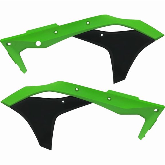 Acerbis Green/Black Plastic Radiator Shrouds/Scoops (2630611089)