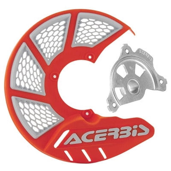 Acerbis X-Brake Vented Front Disc Cover with Mounting Kit 16 KTM Orange/White for Husqvarna FC 250 2015-2018