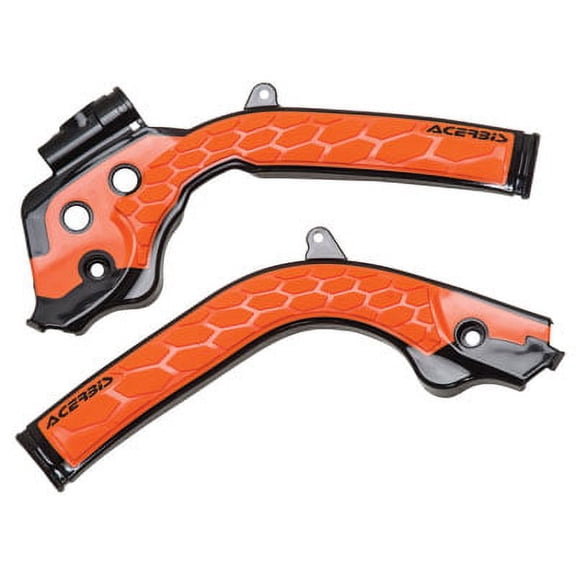Acerbis X-Grip Frame Guards Black/16 KTM Orange for KTM 350 EXC-F 2017-2018