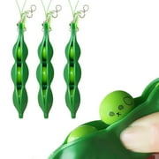 Acerich 3 Pack Edamame Keychain Fidget Toys - Squeeze-a-Bean Puchi Puti Mugen Keyring Pea Keychain Soybean Toys Gift