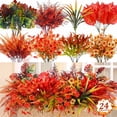 thumbnail image 1 of AcerichFad Fall Flowers Outdoor, 24 Bundles Artificial Autumn Faux Silk Flowers Fake Plants for Outside Indoor Yard Garden Porch Patio Home Decor, 1 of 12