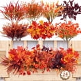 thumbnail image 1 of AcerichFad Fall Flowers Outdoor, 24 Bundles Artificial Autumn Faux Silk Flowers Fake Plants for Outside Indoor Yard Garden Porch Patio Home Decor, 1 of 11