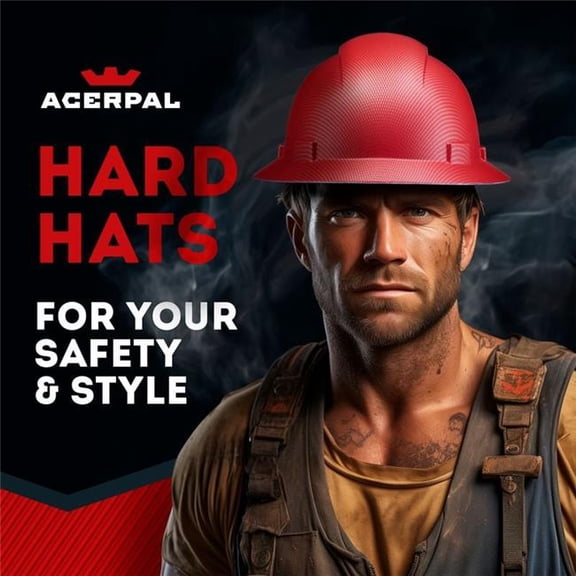Acerpal 1CF16M Full Brim Red Textured Carbon Fiber Design Matte Finish Non-Vented Hard Hat