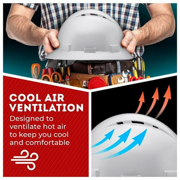 Acerpal 1CF1GV Full Brim Light Grey Carbon Fiber Carbon Fiber Design Gloss Finish Vented Hard Hat