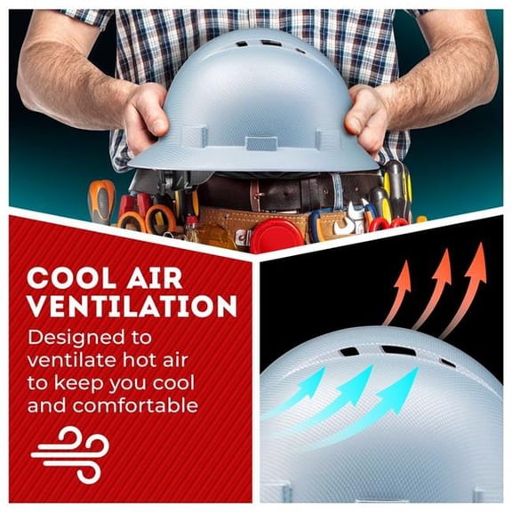 Acerpal 1CF26MV Full Brim Tinted Windows Carbon Fiber Design Matte Finish Vented Hard Hat