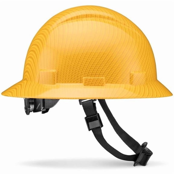 Acerpal 1CF28G Full Brim Yellow Textured Carbon Fiber Design Gloss Finish Non-Vented Hard Hat