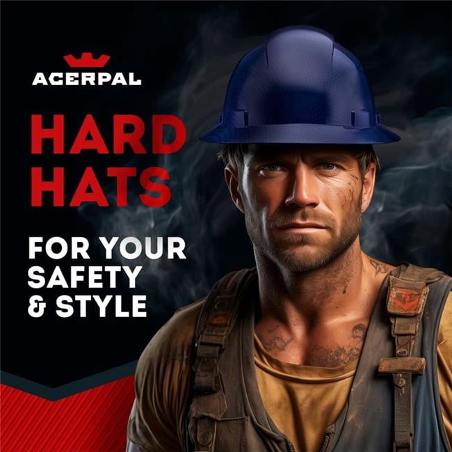 Acerpal 1CF30G Full Brim Beguiled Blue Carbon Fiber Design Gloss Finish Non-Vented Hard Hat