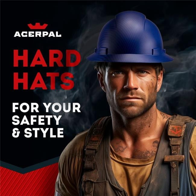 Acerpal 1CF30M-C Full Brim Beguiled Blue Carbon Fiber Design Matte Finish Non-Vented Hard Hat